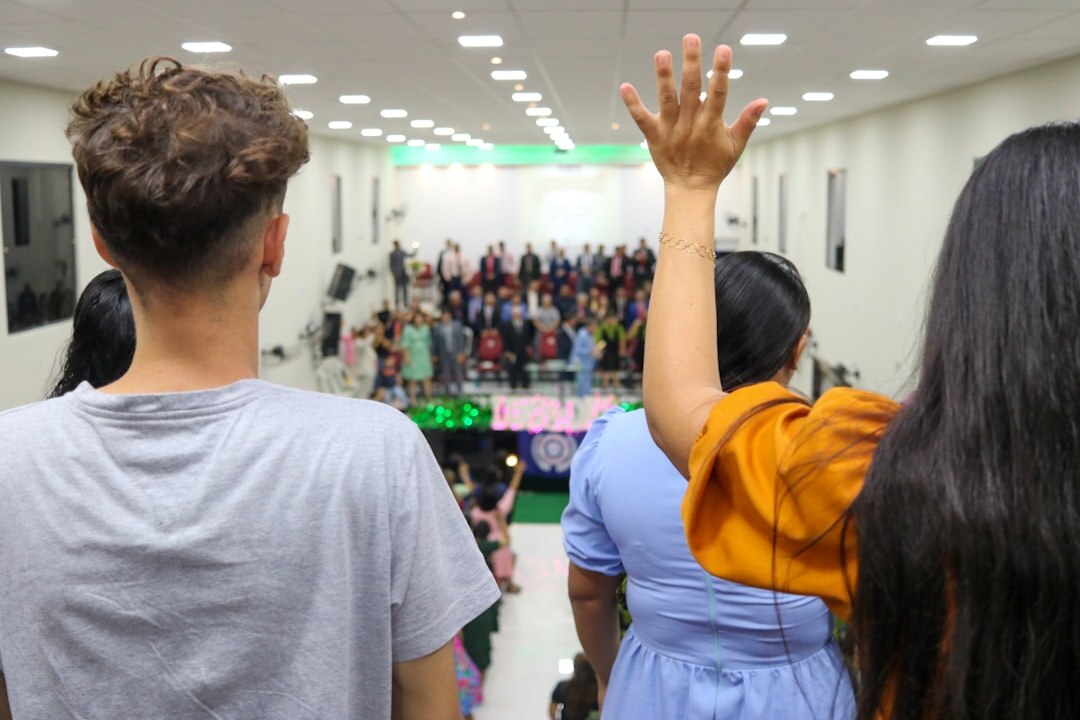 Group of brazilian people in a discussion circle indoors
